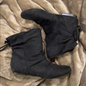 Black suede boots